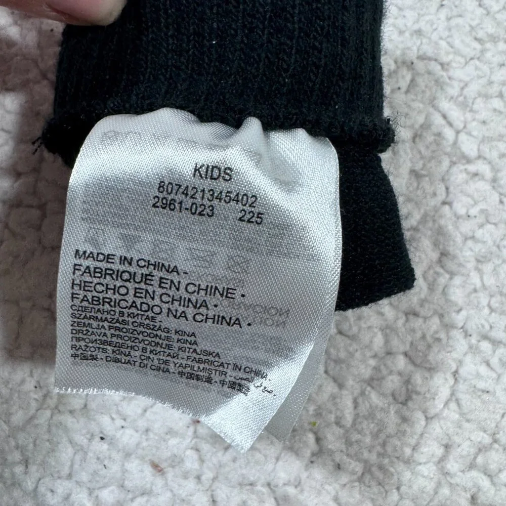 Nike Swoosh Black Knit Gloves Size Youth Kids Boys Girls Unisex